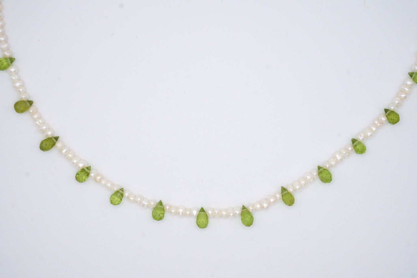 WILLOW - freshwater pearl & peridot necklace
